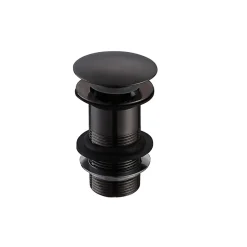 Bonde lavabo noir mat pour vasques sans trop-plein