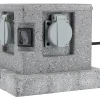 Borne de jardin extérieure Zenitech 4 prises + 2 interrupteurs 5 m horizontal