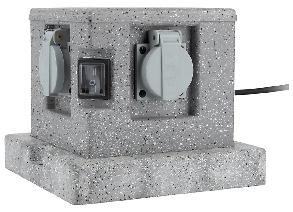 Borne de jardin extérieure Zenitech 4 prises + 2 interrupteurs 5 m horizontal