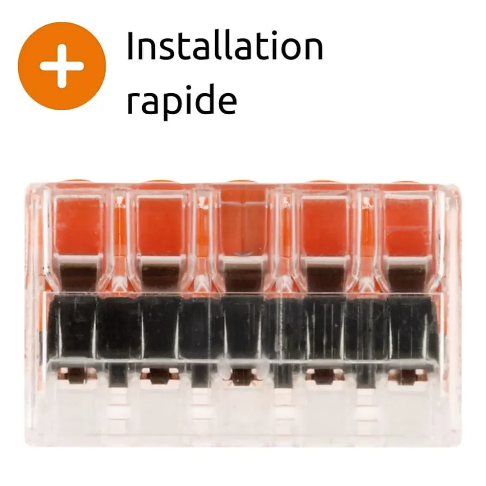 Borne de raccordement S221 5 conducteurs - leviers 4mm² - Wago
