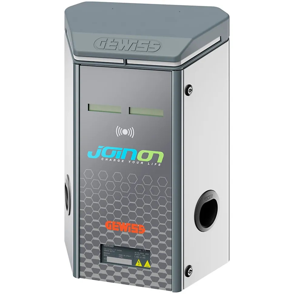 Borne de recharge murale I-ON RFID Connectée Ethernet 2 x 7.4 kW - Type 2S - Compteur MID - IP55 - GEWISS - GWJ2101L