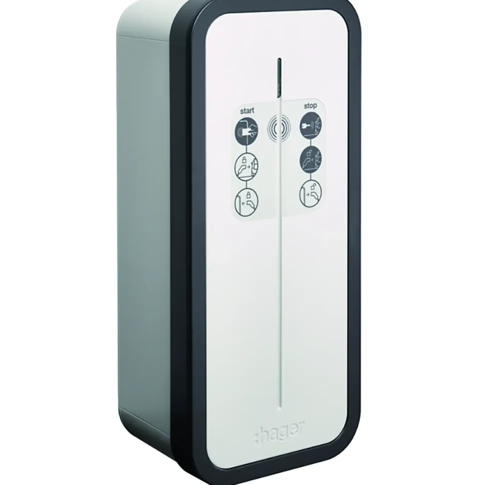 Borne de recharge pour voiture électrique Witty Share 22 kW avec prises T2S et TE. RFID et OCPP - HAGER - XEV1R22T2TE