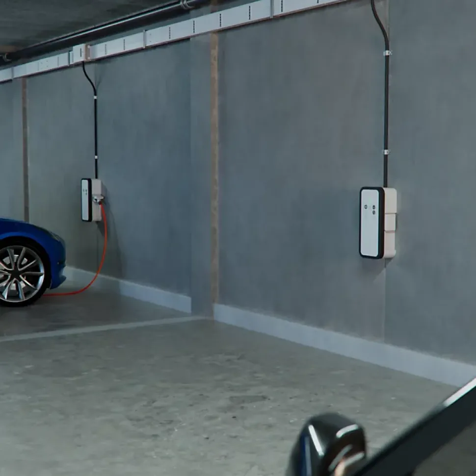 Borne de recharge pour voiture électrique Witty Share 22 kW avec prises T2S. RFID et OCPP - HAGER - XEV1R22T2