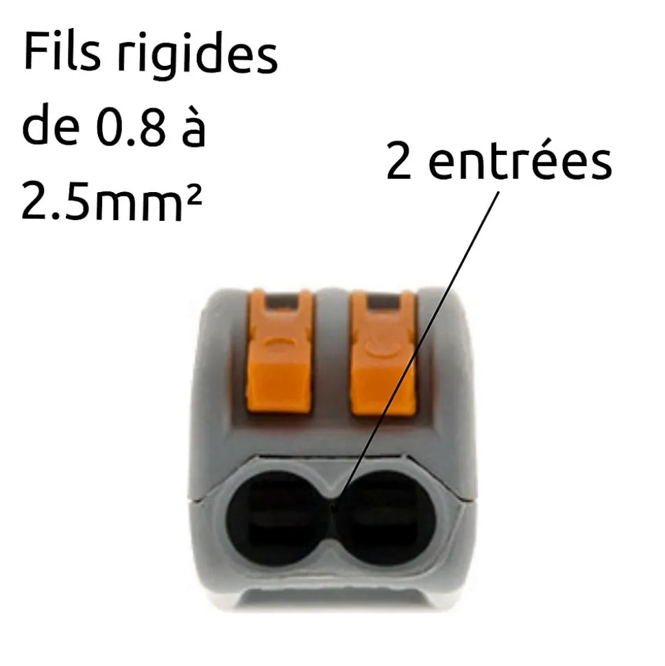 Borne rapide automatique à cliquet S222 - 2 entrées - Wago