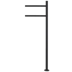 Boîte aux lettres anthracite / imitation bois avec support acier et kit montage