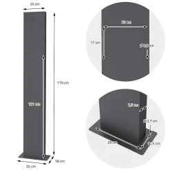 Boîte aux lettres avec support mailbox anthracite moderne avec 2 clés incluses