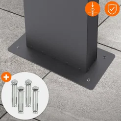 Boîte aux lettres avec support mailbox anthracite moderne avec 2 clés incluses