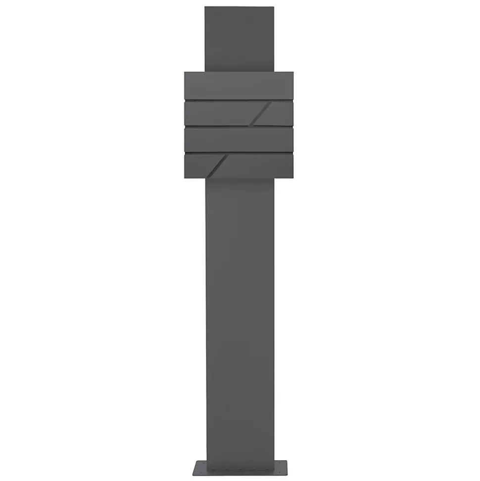 Boîte aux lettres avec support mailbox anthracite moderne avec 2 clés incluses