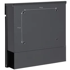Boîte aux lettres murale moderne en acier anthracite aspect bois + 2 clés inclus