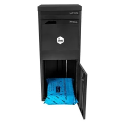 Boîte aux lettres 2 portes Boîte à colis SMART PARCEL BOX Large Noir en acier