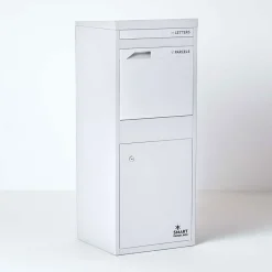 Boîte aux lettres 2 portes Boîte à colis SMART PARCEL BOX Large Blanc en acier