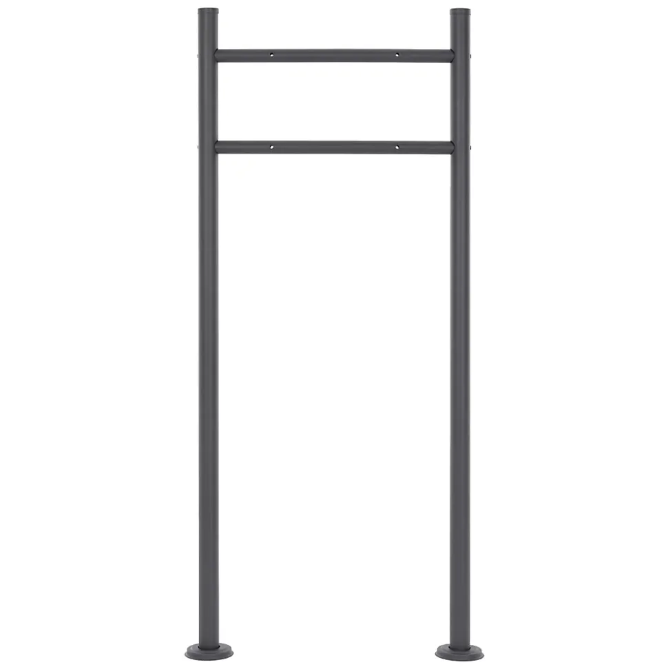 Boîte aux lettres sur pieds boîte postale anthracite et design bois avec support