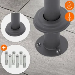 Boîte aux lettres sur pieds boîte postale anthracite imitation bois avec support