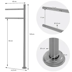 Boîte aux lettres sur une pied argent boîte postale anthracite moderne 37x11 cm