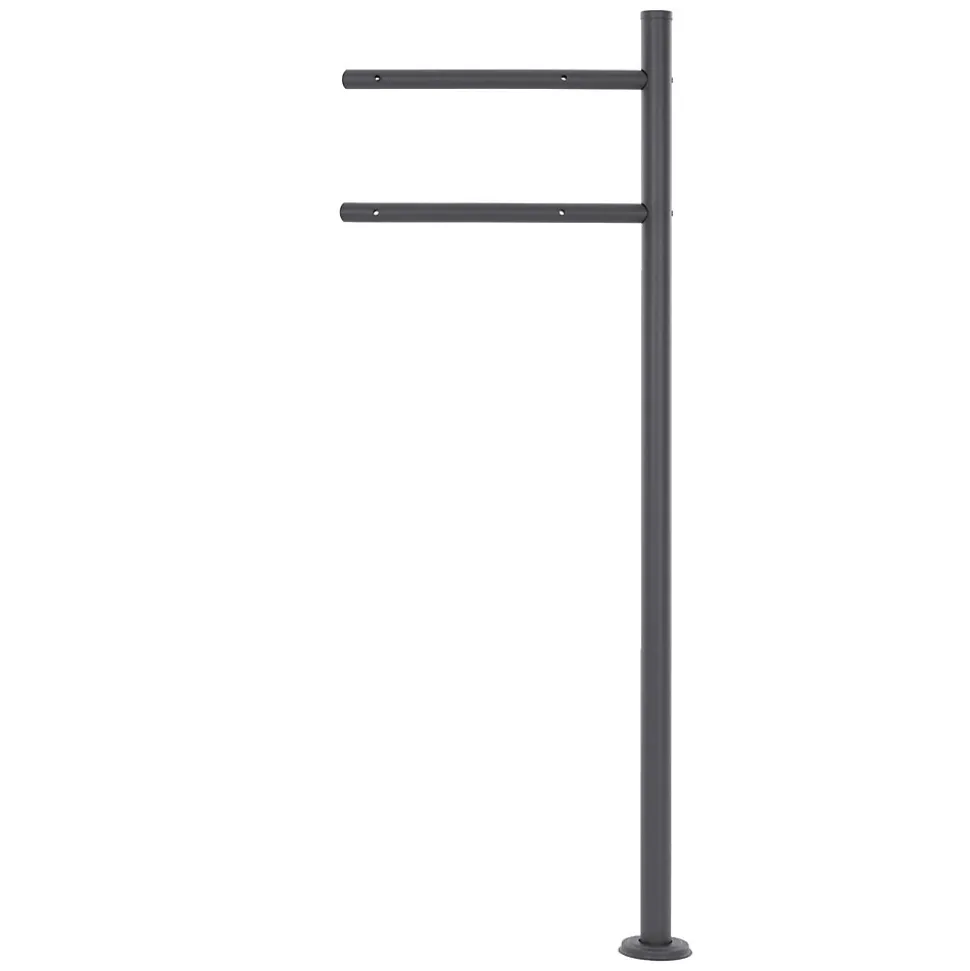 Boîte aux lettres sur une pied boîte postale en acier anthracite/argent moderne