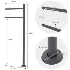 Boîte aux lettres sur une pied boîte postale en acier anthracite/argent moderne