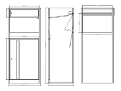 Boîte à colis anthracite - L45 x l35 x H105 cm - COLIBRI