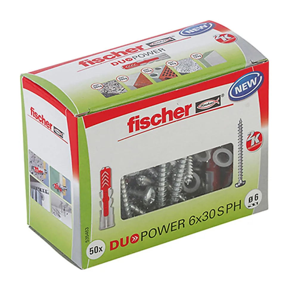 Boîte De 50 Chevilles Bi-matière Fischer Duopower Ph Avec Vis