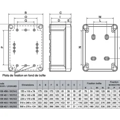 Boîte de dérivation rectangulaire - Plexo - LEGRAND - 155 x 100 mm - 10 entrées