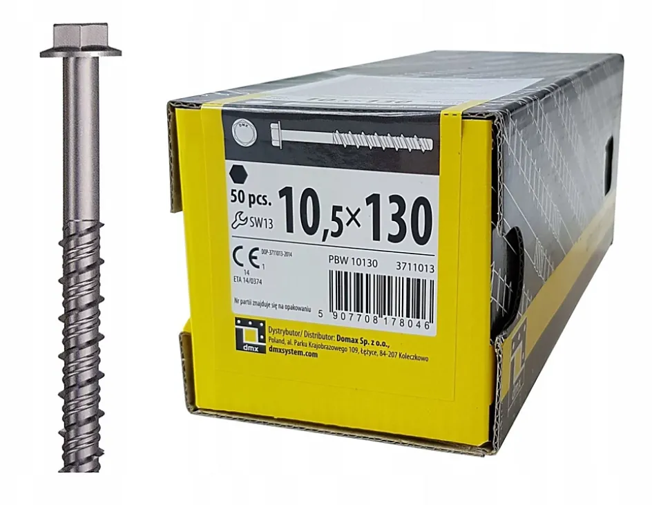 Boîte de 50 vis d'ancrage béton 10,5 x 130