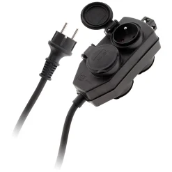Boîtier de dérivation 4 prises IP44 5m - Noir - Zenitech