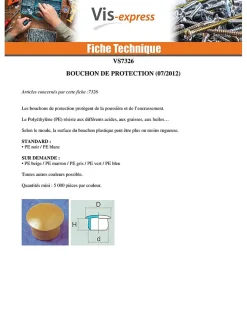 Bouchon Diamètre du corps 10 Diamètre de tête: 13 Longueur sous tête 6.7 Nylon RAL8014 brun sepia - 1 pièce