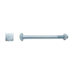 25 Boulons Charpente Bois Tête Carrée 16 x 225 mm - NFE 27341 - Zingué blanc - D-Work