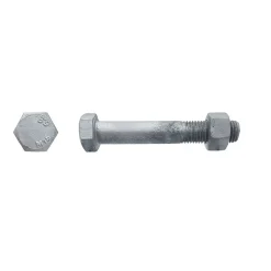 50 Boulons Charpente Tête Hexagonale F/Partiel 12 x 500 mm - 4014/4032 - 5.8 - Galvanisé - D-Work