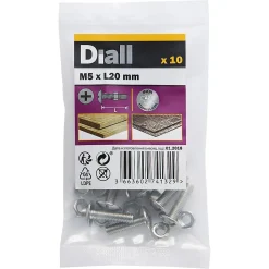10 boulons poêlier inox A2 5 x 20 mm