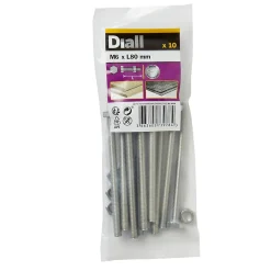 10 boulons tête héxagonale inox 6 x 80 mm