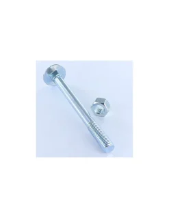 Boulon (vendu avec Ecrou) TRCC JAPY tête ronde collet carré M6X60 Filetage partiel Acier zingué - 30 pièces