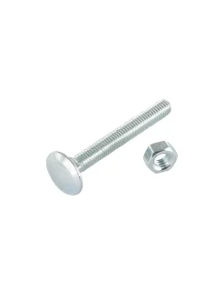Boulon (vendu avec Ecrou) TRCC JAPY tête ronde collet carré M6X60 Filetage total Acier zingué - 30 pièces