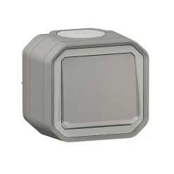 Bouton poussoir lumineux Legrand Plexo gris en saillie