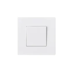 Bouton poussoir sans terre blanc complet