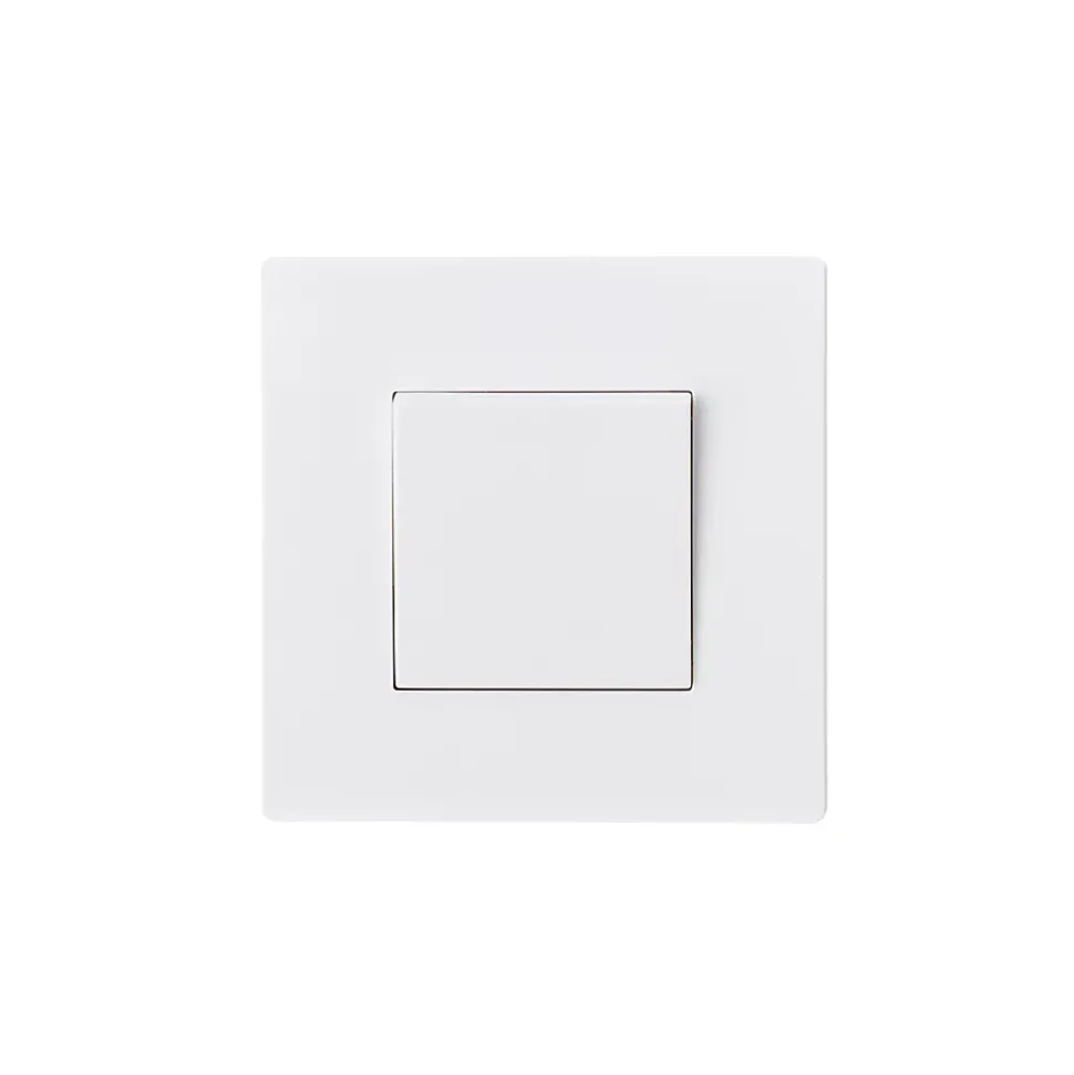 Bouton poussoir sans terre blanc complet