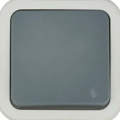 Bouton poussoir étanche en saillie Jacobsen Malinn gris complet
