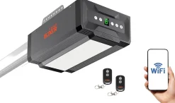 Boxer Ouvre-porte de garage WiFi 1000N modèle 5000, app smartphone, 2 télécommandes, rail 3,5 m