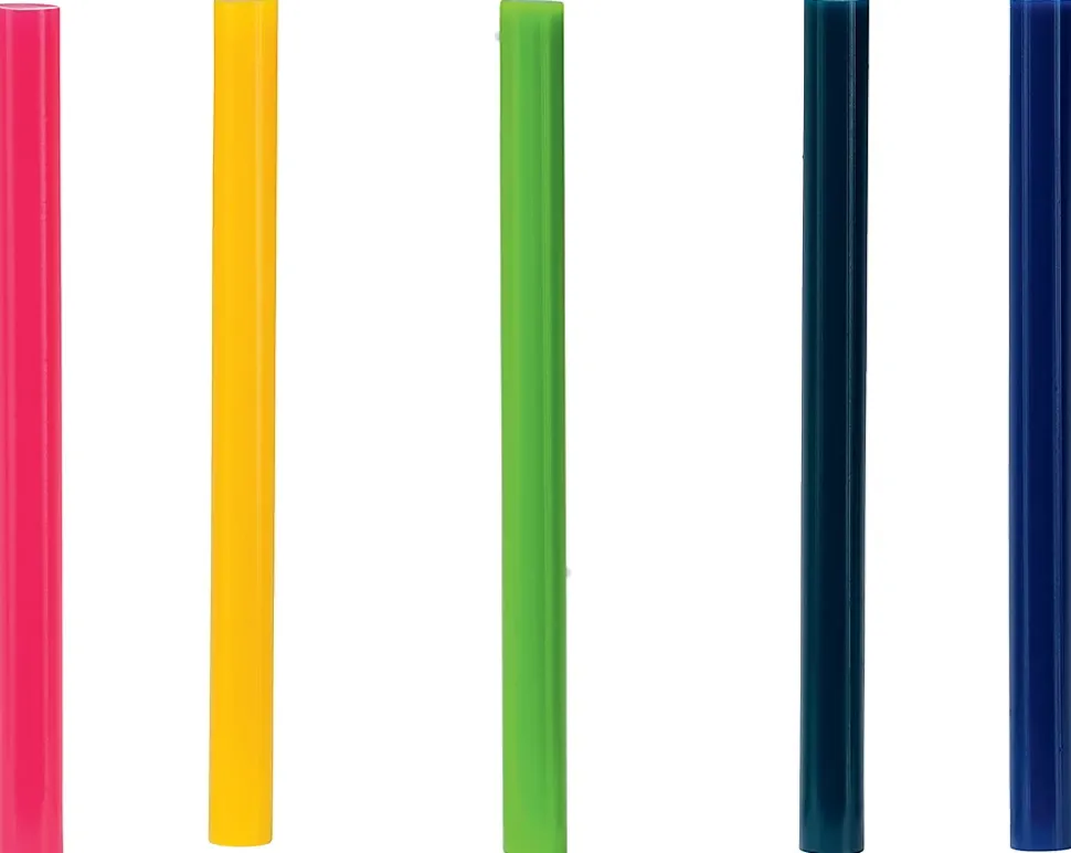 Bâtons de colle colorée Ø7mm x 94mm, lot de 36 x 5 couleurs