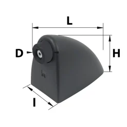 Butée de fin de course pour portail Afbat noir L.140 x l.70 H.92mm