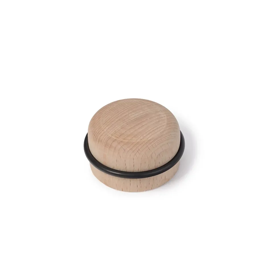 Butée de porte macaron Rei bois hêtre ⌀6,3x H.3,5 cm