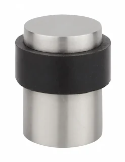 Butoir de porte, corps inox, bague caoutchouc, inox - THIRARD