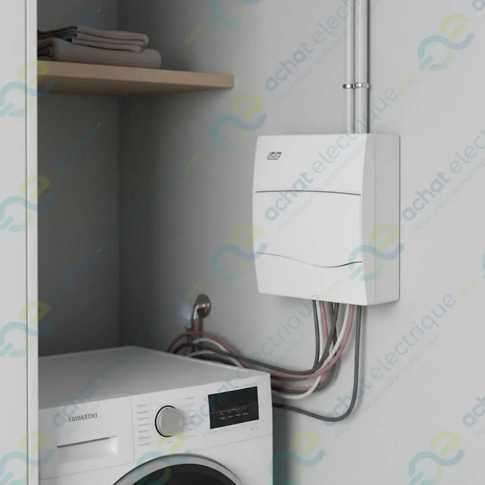 Bv8po Ide - Tableau De Distribution électrique Résidentiel - 8 Modules - 228x191x99mm - Avec Rail Din