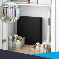 Cache nourrice plomberie ATOLE en acier Noir - Largeur fixe - Taille 4 : 650 x 450 x 150 mm