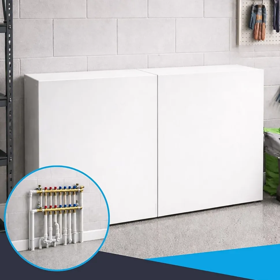 Cache nourrice plomberie ATOLE en acier Blanc - Largeur fixe - Taille 3 : 450 x 850 x 150 mm
