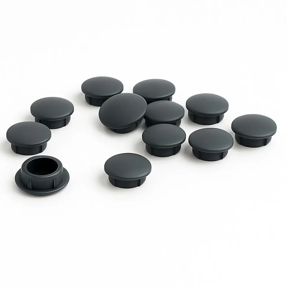 Cache vis gris anthracite diamètre 6mm - Lot de 10