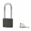 Cadenas ACERA gris à clé, base 40 mm, anse 1/2 haute 61 mm, anse acier cémenté, 3 clés - SP