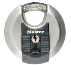 Cadenas à clé Master Lock Excell M40EURD disque en acier inoxydable Ø70 mm hauteur de l'anse 16 mm