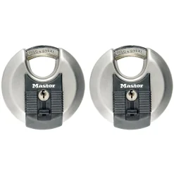 Cadenas à clé Master Lock Excell M40EURT disque en acier inoxydable Ø. 70 mm hauteur de l'anse 16 mm vendu par 2