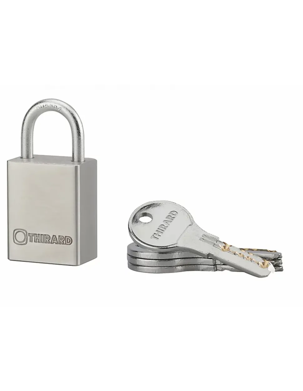 Cadenas à clé Rinox, inox, extérieur, anse inox, 30mm, 4 clés - THIRARD