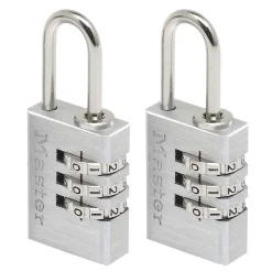 Cadenas à combinaison Master Lock 7620EURT aluminium l.20 mm hauteur de l'anse 21 mm vendu par 2